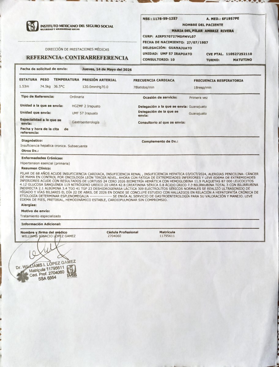jrsamanog's tweet photo. En días pasados le consiguieron cita a mi esposa con el Gastro después de esperar 6 meses la cita fue hoy 1 Julio acudió puntual por desgracia el médico no se presentó a trabajar por lo que solicito nuevamente su apoyo para reprogramar fecha adjunto referencia y datos 
@Tu_IMSS https://t.co/Mlci9aEHfR