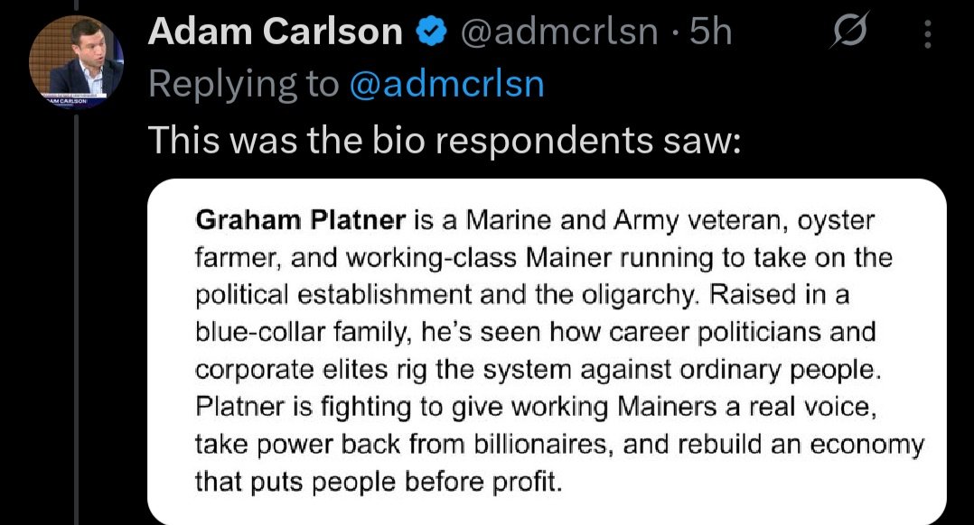 ok_post_guy's tweet photo. "After people saw his bio, he led Collins"...yeah because the bio you showed them was a complete fabrication 

Between this and the complete farce of an "informed bio" poll for Austin Ahlman literally nobody should ever take you or Zenith Research seriously again https://t.co/Day4crsg7Q