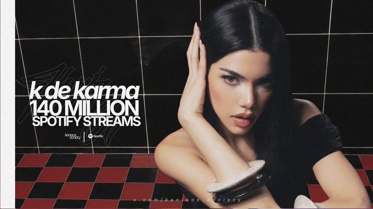 KeniaOs_Society's tweet photo. “K de Karma” de @KeniaOs ha superado los 140 MILLONES de streams en Spotify. 

— Ahora todos sus álbumes superan esta cifra. https://t.co/OMsZqMQE36