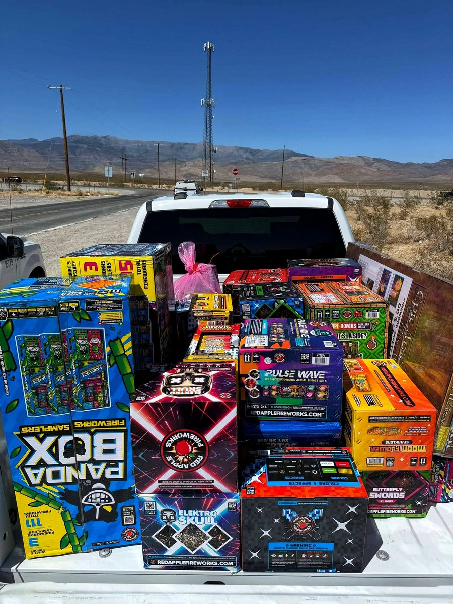 LasVegasLocally's tweet photo. LVMPD has confiscated more than 10 tons of illegal fireworks this year — roughly the weight of two adult elephants.

The crackdown continues through July 4th weekend, with extra patrols for First Friday, the Strip, and "neighborhood events" across the valley. https://t.co/PLjYYXVply