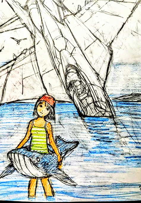 「日常」と「非日常」を組み合わせた齟齬で興趣を誘うというか、画面の面白さを出す意匠って私もよくやるのだけど、最近では安易とか陳腐とか言われかねないので意識して避けるようにはしています。