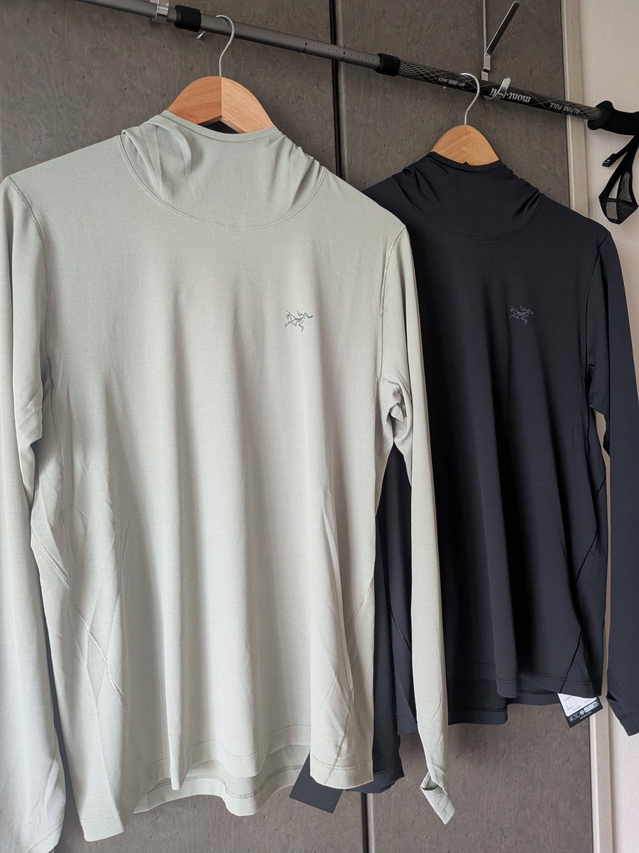 higumaruz's tweet photo. アークテリクス コーマックフーディが優秀すぎてブラックとハビタットを2色買い。​「首回り」の仕様が完璧で、驚くほど軽くてサラッとした生地感、立体的なカッティングのおかげで動きやすさも抜群。シルエットも綺麗に決まるの流石アーク。これは活躍してくれそうだ。
#アークテリクス https://t.co/XCGqSknh9Q