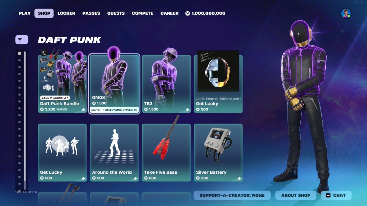 HYPEX's tweet photo. DAFT PUNK SKINS, EMOTE &amp; JAMS RETURN

Use code "HYPEX" if you'd like to support me ❤️
AVAILABLE HERE: https://t.co/zIQgCMB0AH #EpicPartner https://t.co/zLm7s6I8Rx