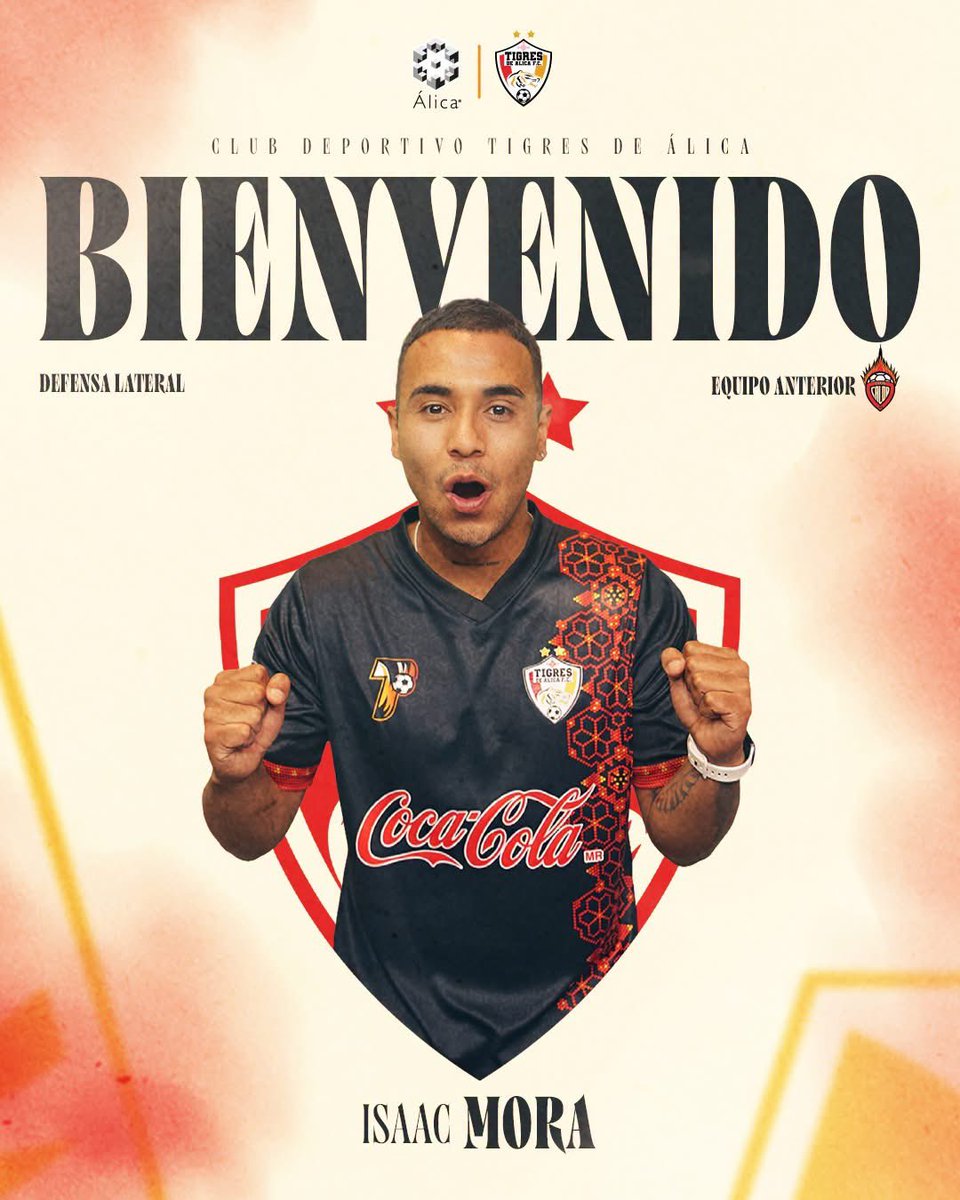 TigresAlicaFC's tweet photo. Ya está aquí Isaac Mora🐯

Explosividad, rapidz y mucho talento... llega a Tigres de Álica para reforzar de cara a la temporada 2026-2027.

¡Bienvenido a tu nueva casa, Isaac!

#TeQueremosVerRugir #SomosTIgres  🐅 https://t.co/JeKS7hUO4K