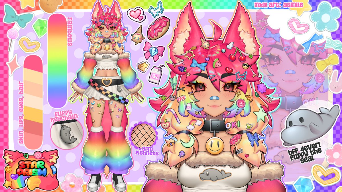 starpriism's tweet photo. 🌈🦊 ╭ design ➜ vtuber model ﹗ ╮
made this concept 2 years ago omg ... 🥺💖 https://t.co/ETlubhwIIu