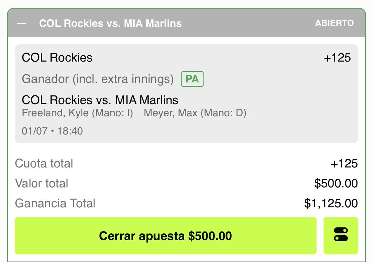 OHPicks_'s tweet photo. Vamos con un pick con algo de riesgo pero que le veo valor:

•Rockies ML (+125)

Pase lo que pase ya tenemos ganancia el día de hoy, vamos por el 3-0🫱🏼‍🫲🏽 https://t.co/WI9SYvTG5j