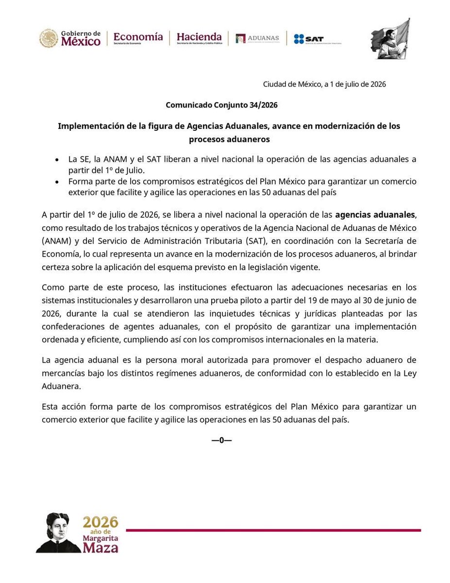 BufeteSaenz's tweet photo. Publica el gobierno federal la entrada en vigor de la figura de Agencia Aduanal, a partir de hoy.

#NuevoLaredo #AgenciaAduanal #Tamaulipas #ComercioExterior #Aduana https://t.co/nxwSbN0GFN