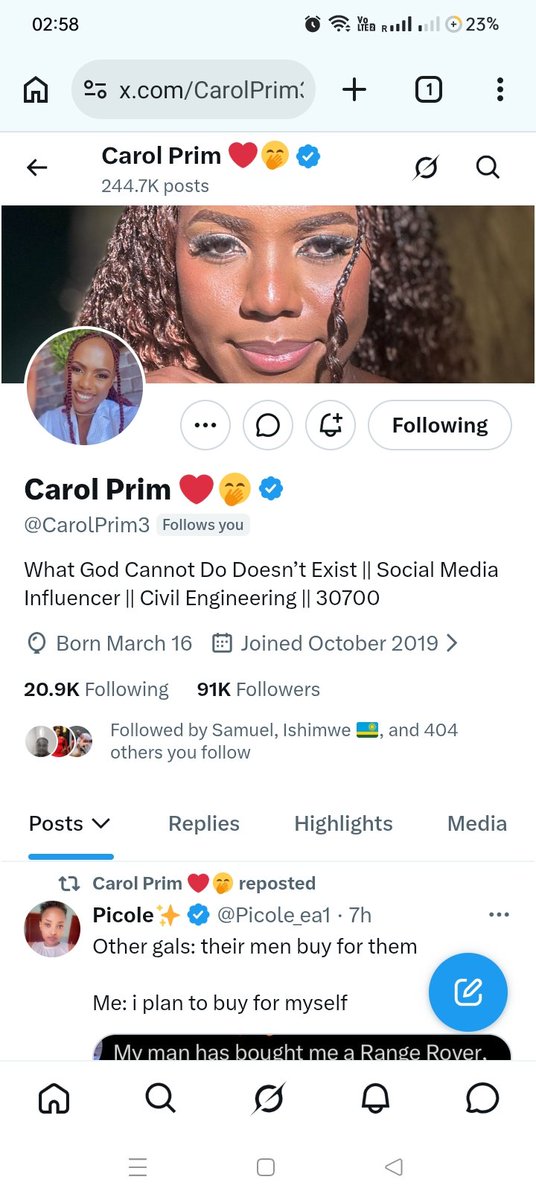 HectorArnold13's tweet photo. Thank you @CarolPrim3 for the follow it's me amongst the many my God grant you all your wishes https://t.co/w3JNuQQehS