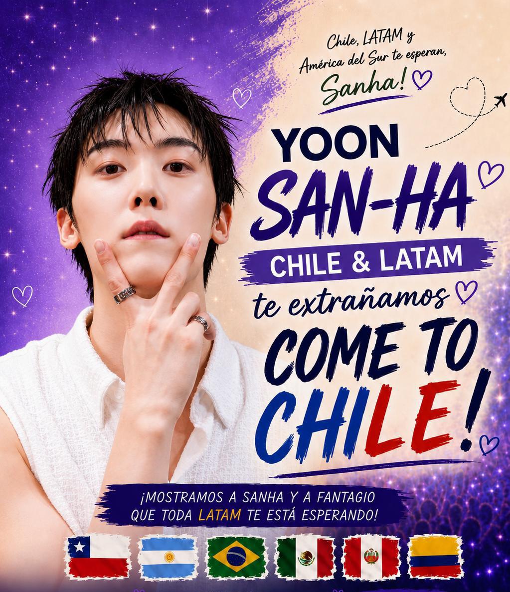 Cleopatra_roha's tweet photo. Bajando un poquito llegan Chile..porfavor @ninshi_ent @fantagiomusic_ #yoonsanha #SanhaCometoChile 🇨🇱 https://t.co/s1XgH1LeK2