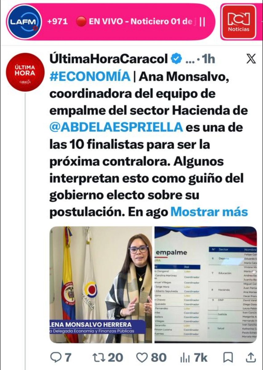 confispcol's tweet photo. ¿Próxima Contralora General de la República? @CGR_Colombia @ABDELAESPRIELLA @PactoCol @soyconservador @PartidoLiberal @partidodelaucol @Partido_SN @CurulesDePaz16 @PCambioRadical @PartidoVerdeCoL @PartidoMIRA @JenniferPedraz https://t.co/eWDTN2IS2X