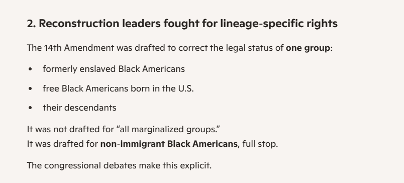 MaryyHeartsYouu's tweet photo. @Black_Action @JusticeKetanji's claim is historically false. Freed Black Americans like Frederick Douglass and Reconstruction leaders absolutely fought for lineage‑specific protections AND warned that immigration harmed our community! They never pretended our struggle was a universal project. https://t.co/EsELVOjQN1