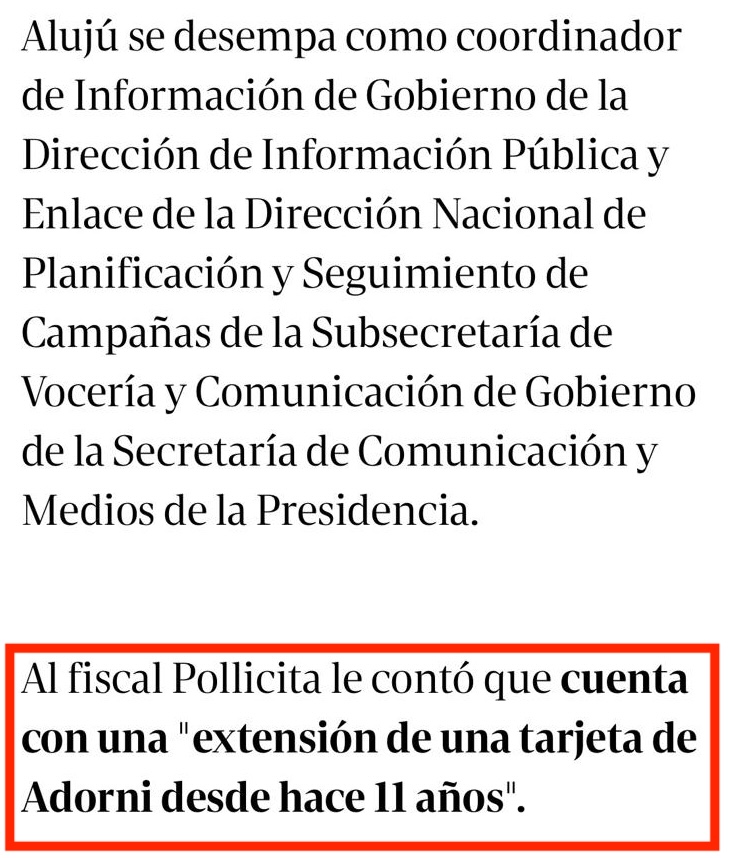 NicolasFioren's tweet photo. No sólo era un soberbio, canchero y maltratador, sin capacidades cognitivas detectables. 

Cuando juntás todo el hilo de las compras con tarjetas de crédito de subordinados en el Gobierno te das cuenta que, por encima de todo eso, Adorni era un croto extraordinario, eh. https://t.co/bp9fg9unCt