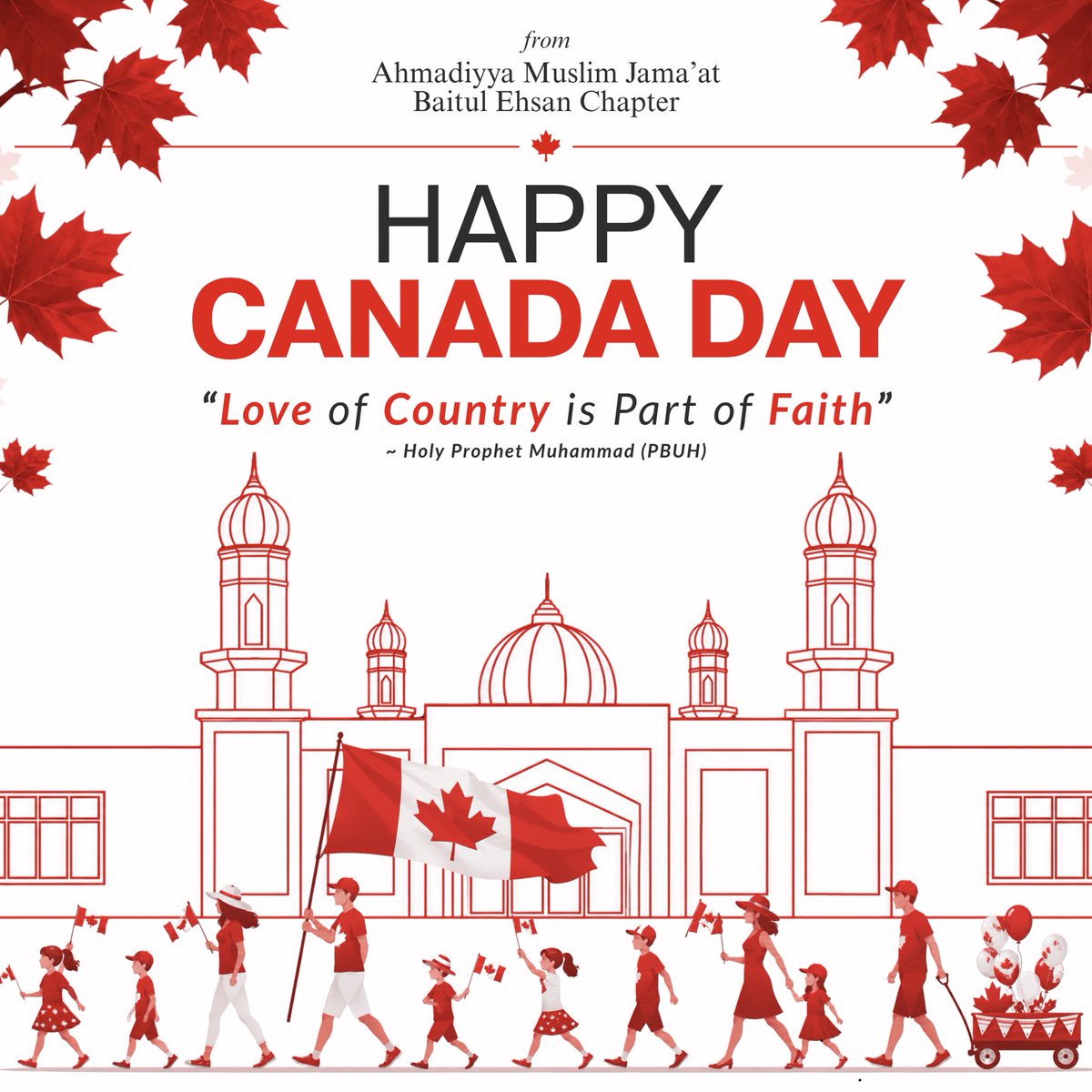 AMJBaitulEhsan's tweet photo. Wishing all Canadians a blessed and joyful Canada Day!

#CanadaDay2026 #BaitulEhsan https://t.co/ayzdawQYof