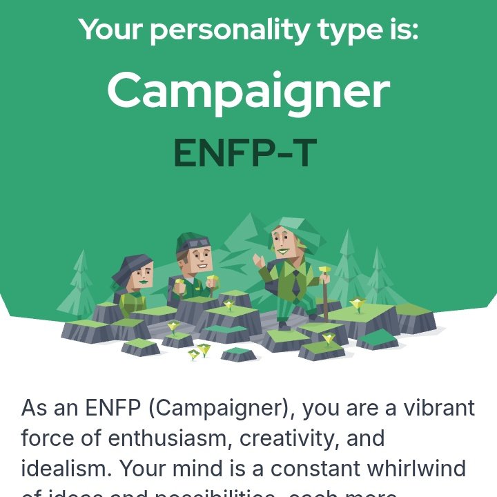 Tweakerbotch98's tweet photo. 1st time doing the 16 personalitys test after seeing it circulating for years- the results is SO LONG but SO accurate!? This is cool https://t.co/8YTMOMEVrQ