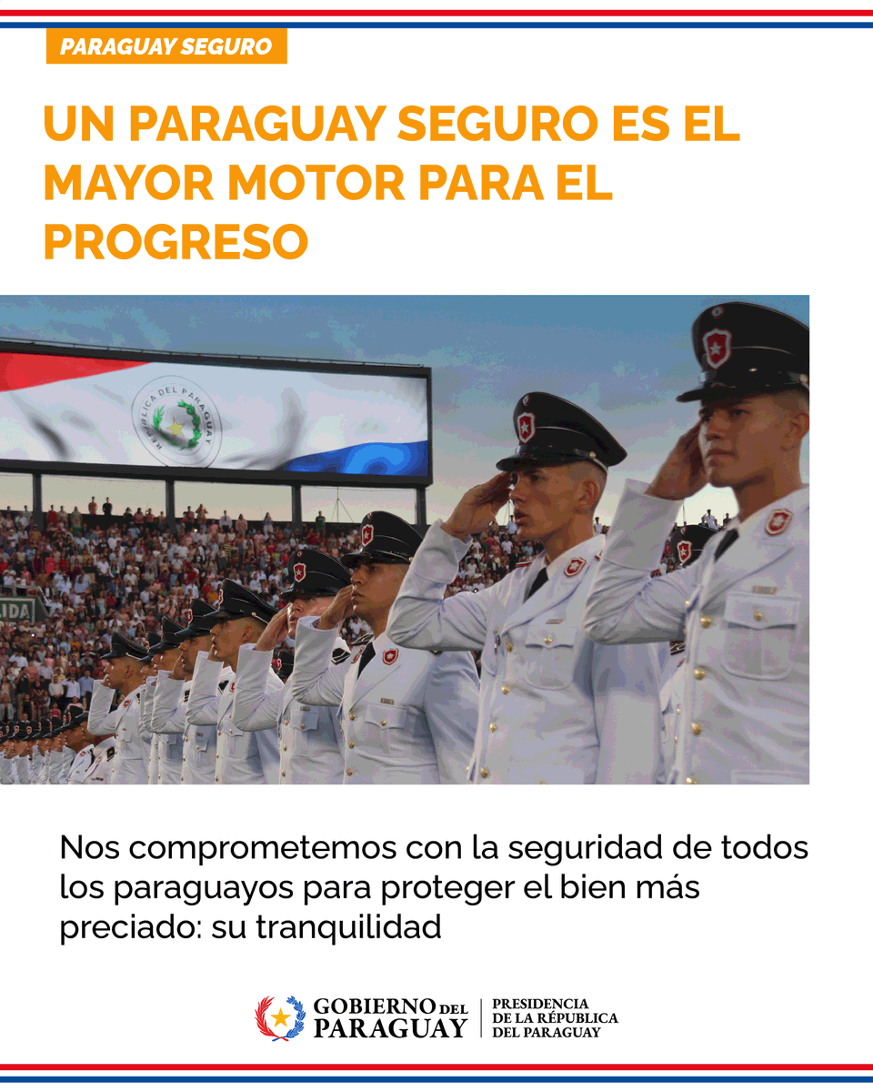 SantiPenap's tweet photo. Cuando la tranquilidad de nuestra gente se fortalece, el Paraguay se hace gigante. Mi compromiso es indeclinable: trabajar sin descanso para garantizar la seguridad, combatir de frente al crimen organizado y proteger el derecho de cada familia paraguaya a vivir, trabajar y construir su futuro en paz. Soy paraguayo. Soy gigante. 🇵🇾 #InformePresidencial2026
