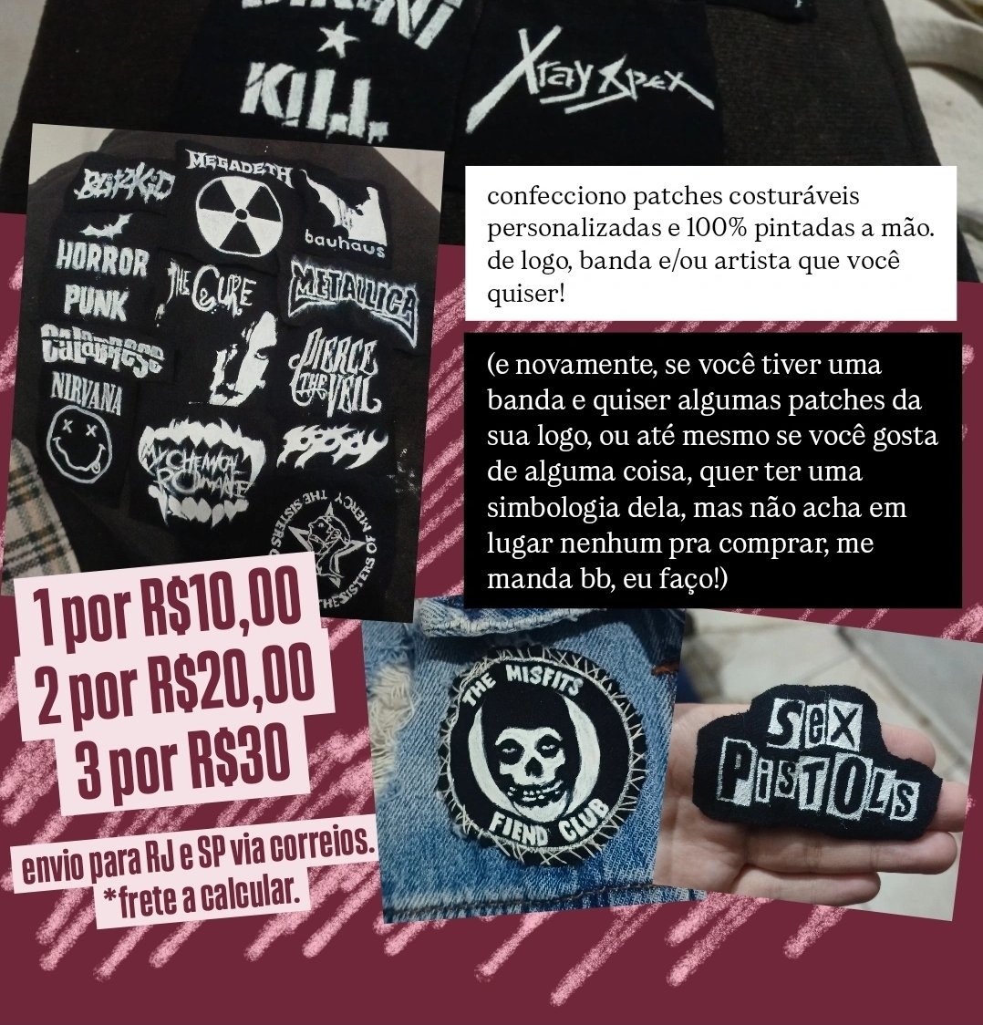 desajustinhos's tweet photo. oiee, eu vendo patches 100% confeccionadas por mim!! 🤍
ficaria muito agradecida se vocês pudessem dar RT pra chegar em mais pessoas. <3 https://t.co/lWaF2QLxJY