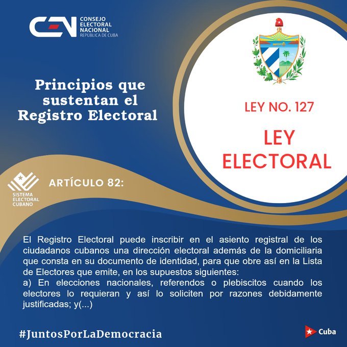 MeiselC35033's tweet photo. #CENCuba 🇨🇺/ 
Continuamos ofreciendo detalles de la Ley Electoral No.127. Esta vez sobre el Registro Electoral 👇 https://t.co/eHvon8KLLg