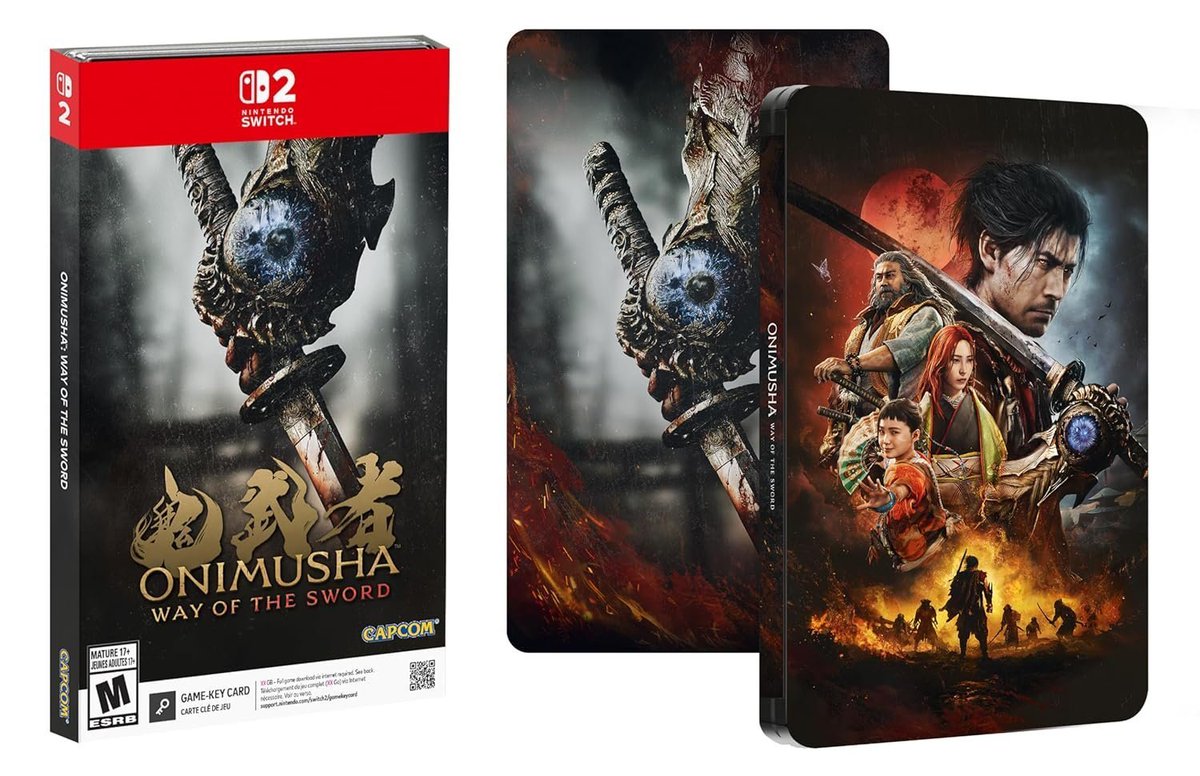 Wario64's tweet photo. Onimusha: Way of the Sword (Switch 2 KC/PS5/XSX) Standard/Steelbook preorders:

Amazon https://t.co/WqNdWhMCdO
Best Buy https://t.co/eZ4blTBrP7
GameStop https://t.co/QNlU3HFzfw
Walmart https://t.co/toENJRek1K
VGP https://t.co/u0fjSxqxrs 
PNP https://t.co/Ag9L3Xkkwz #ad https://t.co/8rE3lTmAdi