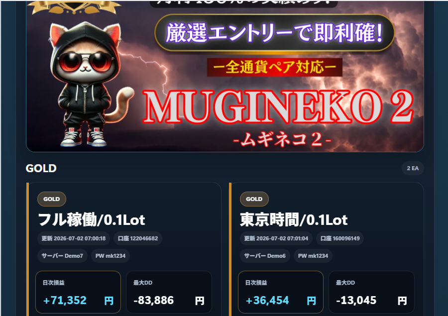 iPhone_1582's tweet photo. 🏅むぎねこグループFX自動売買システム🏅

【ムギネコ2 GOLD収益報告】

✅フル稼働/0.1Lot
+71,352円

✅東京時間/0.1Lot
+36,454円

無料EAはこちらどうぞ😊
https://t.co/HeJtTX1RSC

仮想通貨/暗号資産/DOGE/XRP/リップル/ETH/ビットコイン/BTC/Bitcoin/イーサリアム/ドージ/アルト/トランプ https://t.co/hsaGZz8WwK