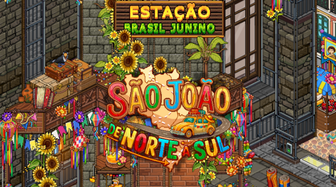 fsbubblet's tweet photo. 🌻 São João Habblet: de Norte a Sul

Embarque no trem da Estação Brasil Junino, que passará pelas cinco regiões do país para explorarmos as tradições, festas e histórias que fazem parte da identidade de cada povo. 🧳🎊

Confira já em: https://t.co/N6vYF44tei https://t.co/xxWuig1Oh1