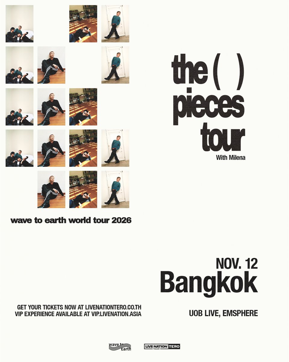 _24News_'s tweet photo. Milena ประกาศจอย Supporting act ในคอนเสิร์ตเอเชียทัวร์
wave to earth 'the pieces tour' แฟนชาวไทยเจอกัน 12 พ.ย. นี้ ที่ยูโอบี ไลฟ์

#wavetoearth #wavetoearthinbkk #thepiecestour #thepiecestourbkk #Milena #LiveNationTero

นักร้อง-นักแต่งเพลงสาวเสียงดี Milena เตรียมกลับมาพบแฟนๆ ชาวไทยอีกครั้งในฐานะ Supporting actคอนเสิร์ต wave to earth the pieces tour ในเอเชีย เริ่มที่กรุงเทพฯ ในวันที่ 12 พฤศจิกายน ต่อด้วยมะนิลา ฮ่องกง สิงคโปร์ และกัวลาลัมเปอร์

Milena ศิลปินสาวมากความสามารถจากเกาหลีใต้ที่กำลังเป็นที่จับตามองจากแนวเพลงที่ผสมผสานระหว่างวินเทจป็อปกับอาร์แอนด์บีอย่างลงตัว บวกกับโวคอลนุ่มๆ ฟังสบาย แต่ทรงพลัง และเนื้อเพลงที่ถ่ายทอดทั้งประสบการณ์และอารมณ์จากเธอออกมาอย่างลึกซึ้งถึงใจคนฟังหลากหลายเจนเนอเรชัน โดยเมื่อต้นปี 2569 ที่ผ่านมา Milena ได้เข้าร่วมงานงานมิวสิคโชว์เคสระดับนานาชาติอย่าง Bangkok Music City และเป็นหนึ่งในศิลปินที่แฟนเพลงและคนในอุตสากรรมดนตรีให้ความสนใจมากที่สุด

wave to earth 'the pieces tour' in Asia คอนเสิร์ตที่รวมสองศิลปินอินดี้ป็อปมาแรงจากเกาหลีใต้ที่แฟนๆ ไม่ควรพลาด โดยการแสดงที่กรุงเทพฯ จะมีขึ้นในวันที่ 12 พฤศจิกายนนี้ ที่ยูโอบี ไลฟ์ เอ็มสเฟียร์ บัตรชมการแสดงและแพ็คเกจวีไอพียังมีจำหน่ายในจำนวนจำกัดที่ https://t.co/9lQKggdYba