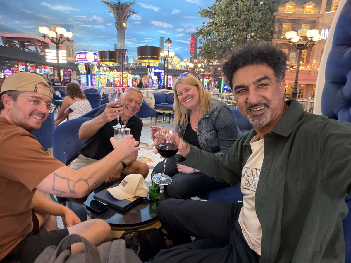 FarazJaka's tweet photo. Had the pleasure of joining Michael for a glass of wine the night of his @VenetianPoker $65,526 win🏆. 

Retired for 11 years playing casually, started taking it more serious this year and just hit his new best score. 

He was on cloud 9! https://t.co/9C5MFPClvL