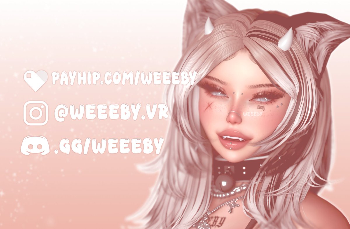Weeebyvr's tweet photo. ⌗ ໑ …My introduction pin! ! ꒰ᐢ • ˕ • ᐢ꒱

ʚ -- Avatar/Asset/World Creator since '21
ʚ -- 26
ʚ -- Female [she/her]
ʚ -- ENTJ-T
ʚ -- My Jacey-poo ♡

╰ My server is VRChat creation based - pls no randoms
꒰๑ ᷄ω ᷅꒱ https://t.co/pMNbovRqMK