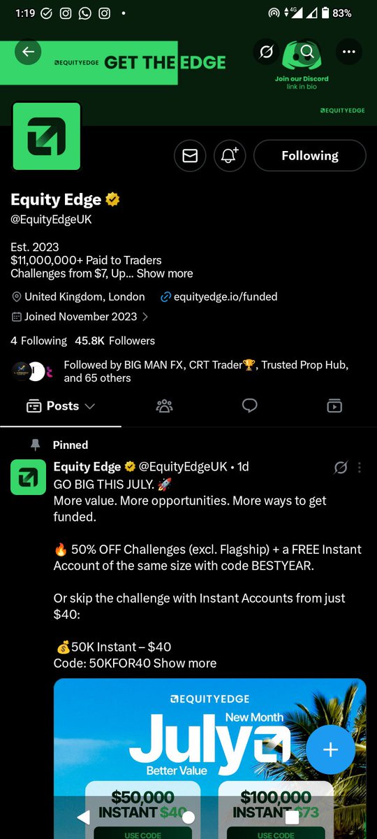 NkemFx's tweet photo. @Fateemafx @EquityEdgeUK @EquitySpace1 @ApexTrader02 All task completed ✅✅ with media evidence shown below 👇👇 

@Success_Fx7 

Anticipate https://t.co/m95hDY11hJ