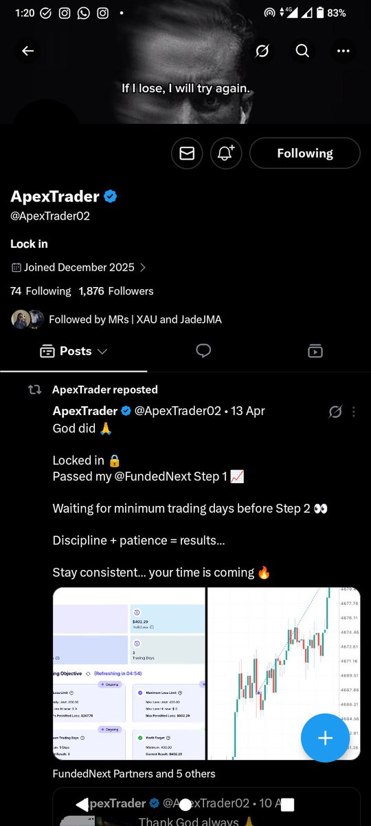 NkemFx's tweet photo. @Fateemafx @EquityEdgeUK @EquitySpace1 @ApexTrader02 All task completed ✅✅ with media evidence shown below 👇👇 

@Success_Fx7 

Anticipate https://t.co/m95hDY11hJ