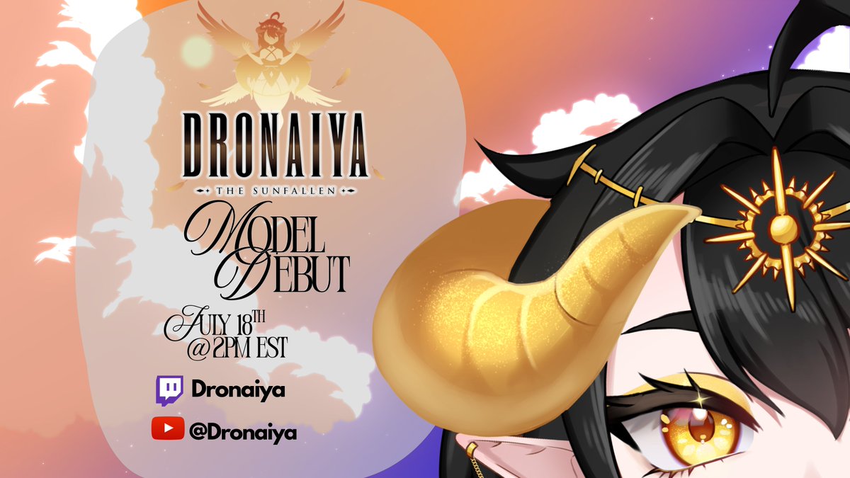 Dronaiya's tweet photo. IT'S OFFICIAL!! Debuting my first ever custom model on July 18th, 2pm EST! Spread the word and hope to see you all there. 🥰✨🪽☀️ https://t.co/DmywKeoeFw