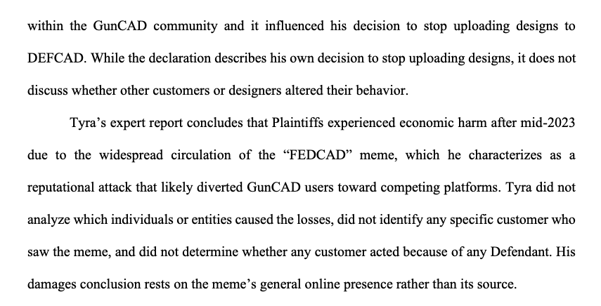 2Aupdates's tweet photo. A Florida federal judge has dismissed a lawsuit brought by Defense Distributed against people in the 3D gun community over "the widespread circulation of the 'FEDCAD' meme": https://t.co/yd4KVY0Cy9 https://t.co/LbzzeEiNPa
