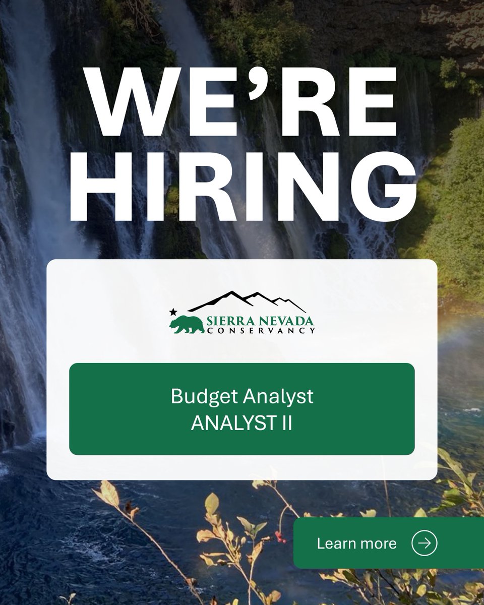 CAsWatershed's tweet photo. SNC is hiring! Join our team as a Budget Analyst. Apply at: https://t.co/pOyMDhmSu2 https://t.co/RBoGdwY5PV