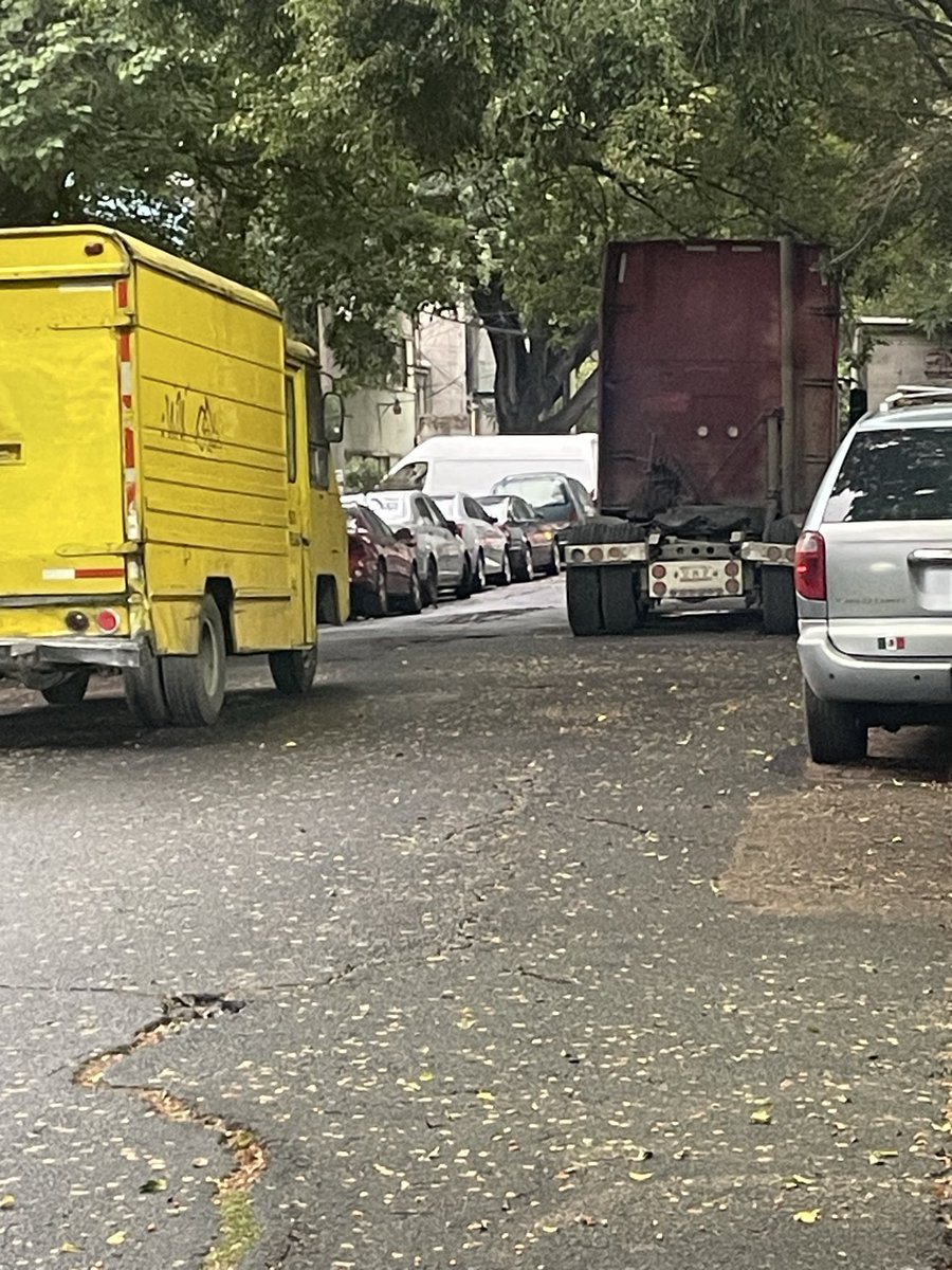 Wallce74's tweet photo. @BJAlcaldia 
@BlindarBJ
@UCS_GCDMX 

Calle Barragán 
Entre cumbres de acultzingo y luz Aviñón nuevamente descargan tráiler, autos en doble fila obstruyen la calle https://t.co/ujdznhlwKt