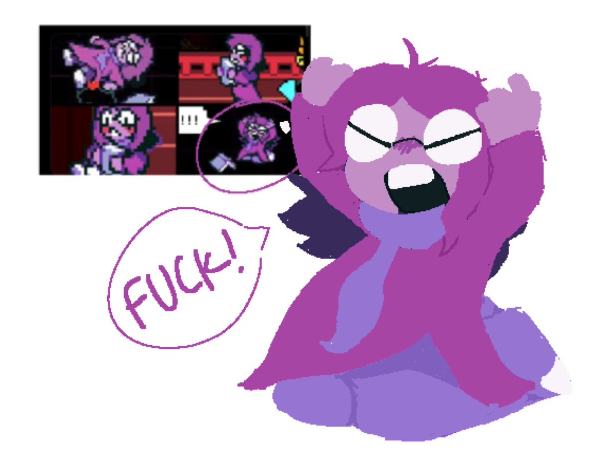 izzybuggies's tweet photo. that purple freak from ch.5 #deltarunespoilers
#myfreak https://t.co/EP3avgSQj5
