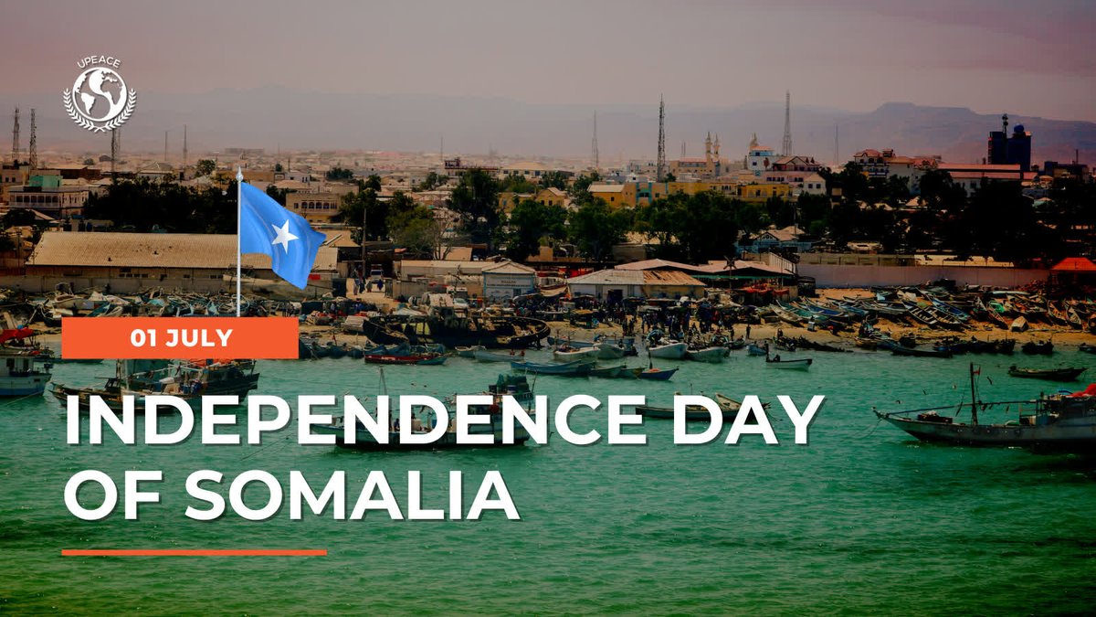 UPEACE's tweet photo. 🇸🇴 Today, we celebrate Somalia's Independence Day and honor the resilience, heritage, and hopes of the Somali people.

As home to the UPEACE Somalia Campus, Somalia is an important part of our global community.

Wishing Somalia peace, dignity, and continued progress.

#UPEACE #UN #Somalia