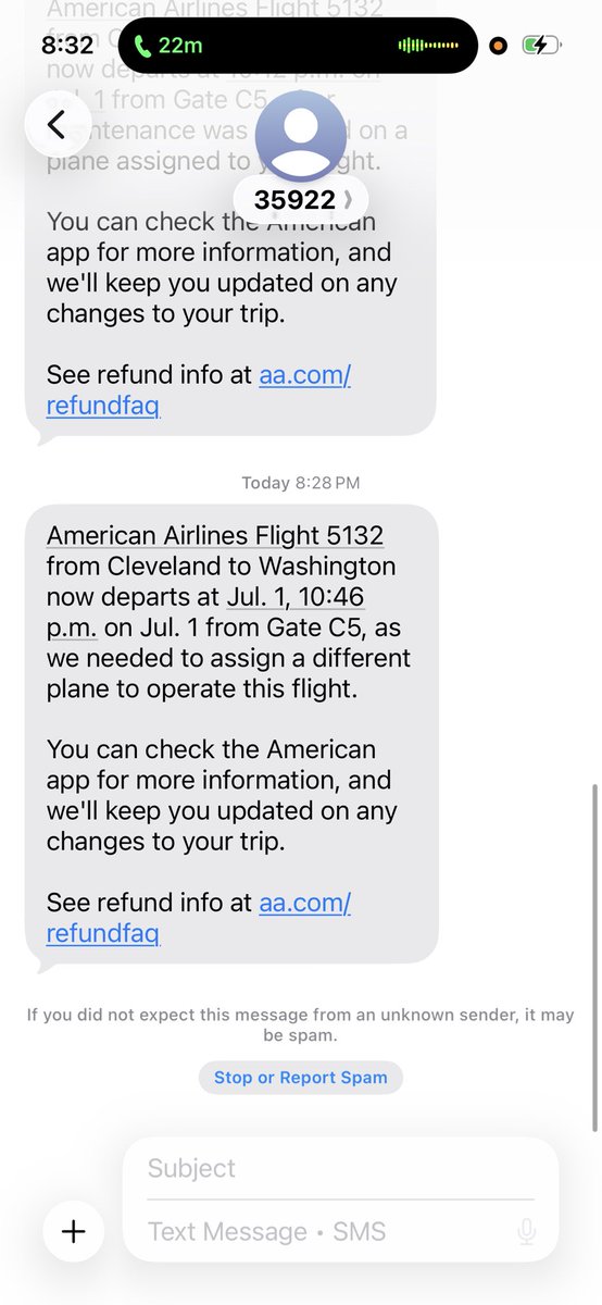 NDCaraballo's tweet photo. @AmericanAir - delayed, back to normal, reminder back to normal, delayed, delayed more. Get it together you boneheads. I want a refund. https://t.co/jVaMFnd7Nj