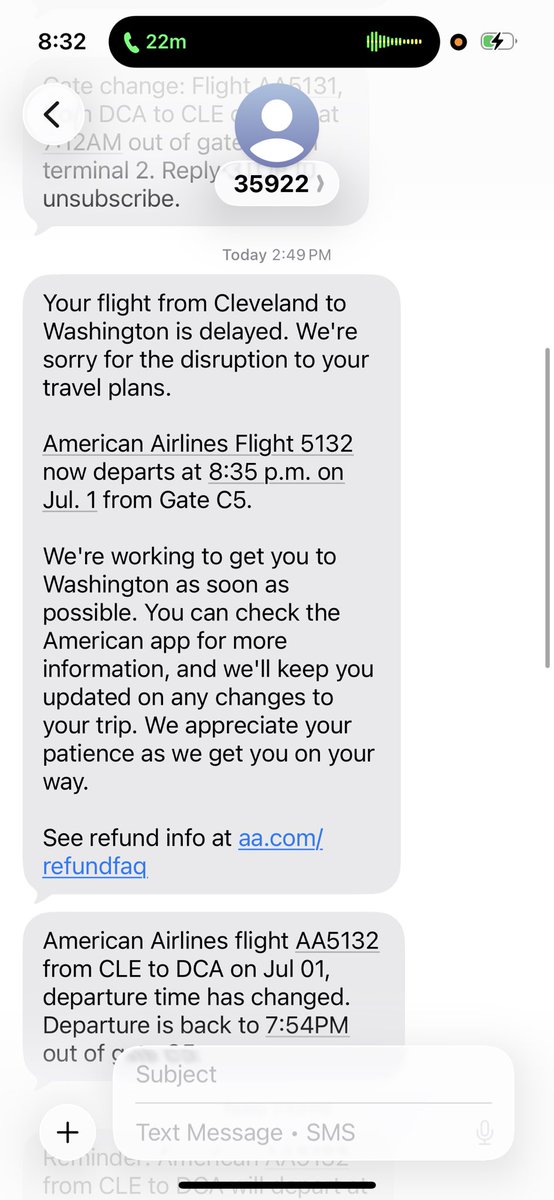 NDCaraballo's tweet photo. @AmericanAir - delayed, back to normal, reminder back to normal, delayed, delayed more. Get it together you boneheads. I want a refund. https://t.co/jVaMFnd7Nj