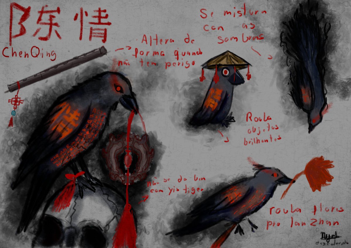 NyckDescolorida's tweet photo. #mdzs 1/ 13 partindo da ideia que as armas espirituais podem se transformar em pássaros para mudar de forma.

ChenQing é um corvinho+ https://t.co/xF2qYw7CfC