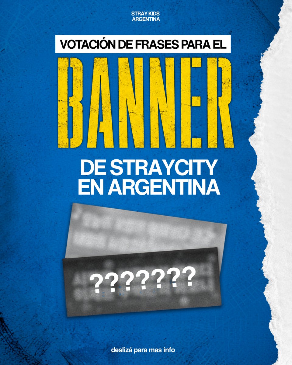StrayKidsArgFC's tweet photo. ✨️ STAY! YA TENEMOS LA VOTACIÓN ABIERTA PARA LAS FRASES DEL BANNER DE STRAYCITY 🇦🇷

¡Escaneen el QR o pueden encontrar el link en nuestra biografia! 

Tomense el tiempo de leer bien y votar la frase que más les parezca que va con el espiritu Stay de Argentina 🙏🏻

¡Nos ayudan un monton compartiendo para que todxs puedan votar! 

⏰️ La votacion finaliza el 5 de Julio a las 20hs