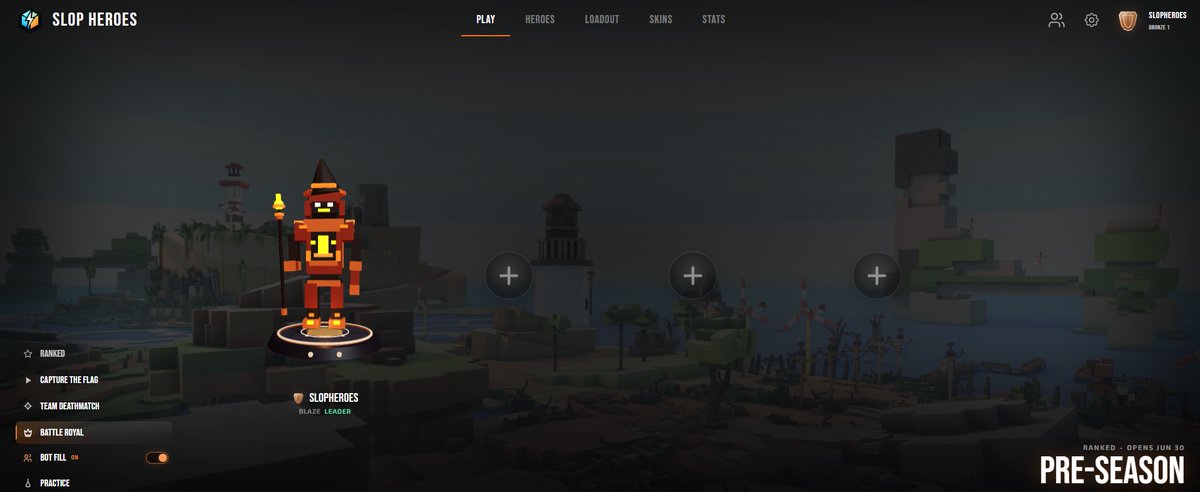 slopheroes's tweet photo. Introducing SlopHeroes. 

Built on Solana. 

First Battle Royal web3 game where you can earn Solana. https://t.co/Nf0a3JlXtl