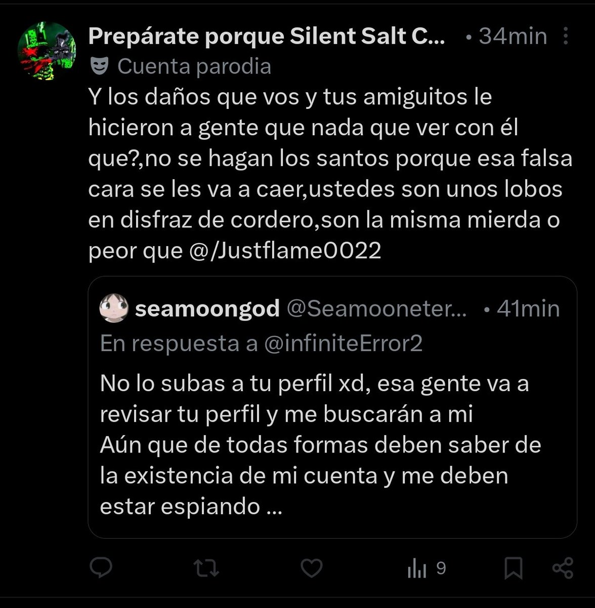 Seamooneterno's tweet photo. @infiniteError2 @mewingsaltcooki Pones "amigos" como si fueran mis amigos 
Eres igual de tarado que just flame 
Solo entiendes a ti favor 
Yo odio a esa gente 
Esa gente dañaron a mi novia y mi ex y amigos míos 
Eres igual por qué Alex seguramente te generalizó
Cuando hay varios tipos de personas que lo odianNO1 https://t.co/hAMxOSgfNb