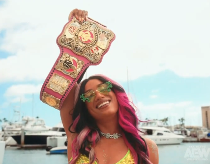 WrestlingCovers's tweet photo. Our GLORIOUS CEO! 🤑🥵 #AEWDynamite https://t.co/39Z7qMV4ez