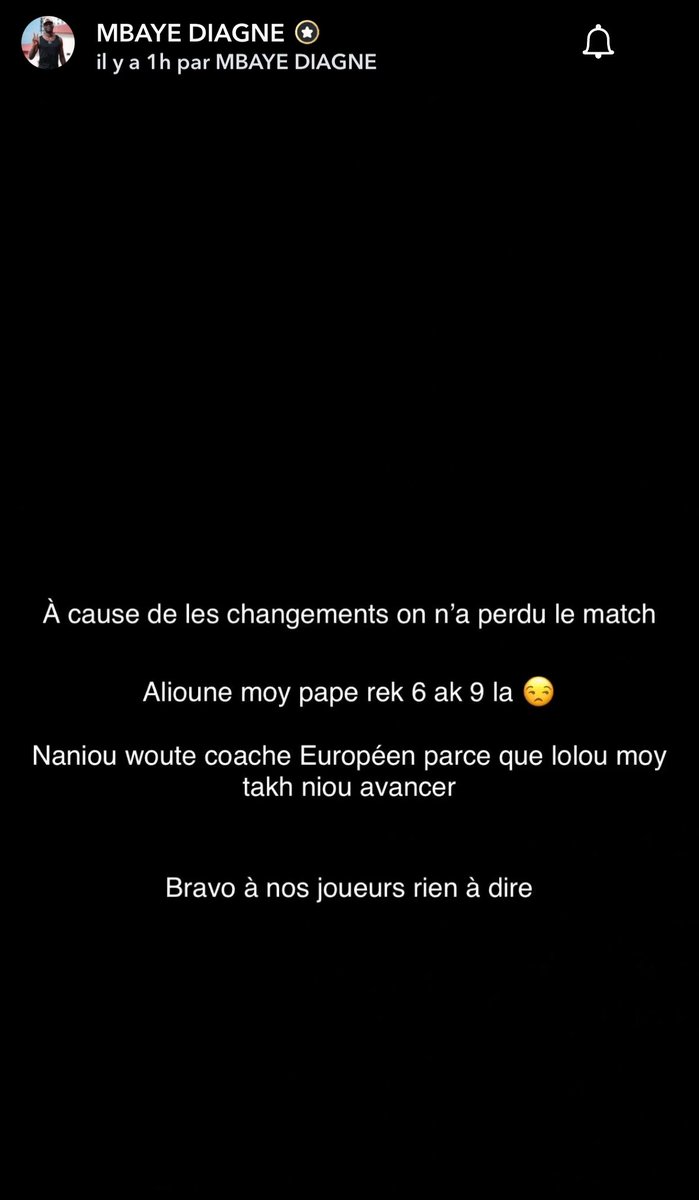 JoueursSN's tweet photo. Mbaye Diagne sur Snapchat 📲 https://t.co/6x7y0XtOJb