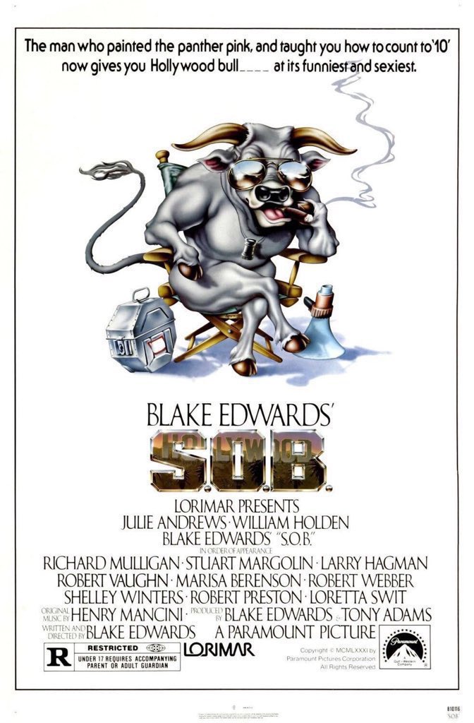 FilmNewsNos's tweet photo. 🎬MOVIE HISTORY: 45 years ago today July 1, 1981 the movie ‘S.O.B.’ opened in theaters!
#JulieAndrews #WilliamHolden #MarisaBerenson #LarryHagman #RobertLoggia #StuartMargolin #RichardMulligan #RobertPreston #CraigStevens #LorettaSwit #RobertVaughn #RobertWebber #RosannaArquette https://t.co/ub2HFKKiLL