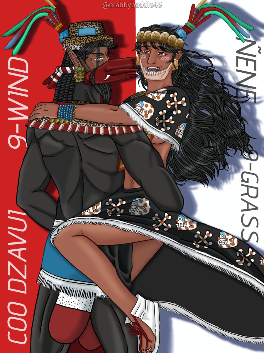 crabbybaddie45's tweet photo. Life and death from the Ñuu Savi(Mixteco), the most important Ñuhus(gods) for Ñuu Savi, Coo Dzavui(Koo Sau/9-wind), and the second most important Ñuhu, the one and only underworld ruler, Ñene(Qcuañe/9-grass).
#ñuusavi #mixtec #CooDzavui https://t.co/VTtIKupAsE