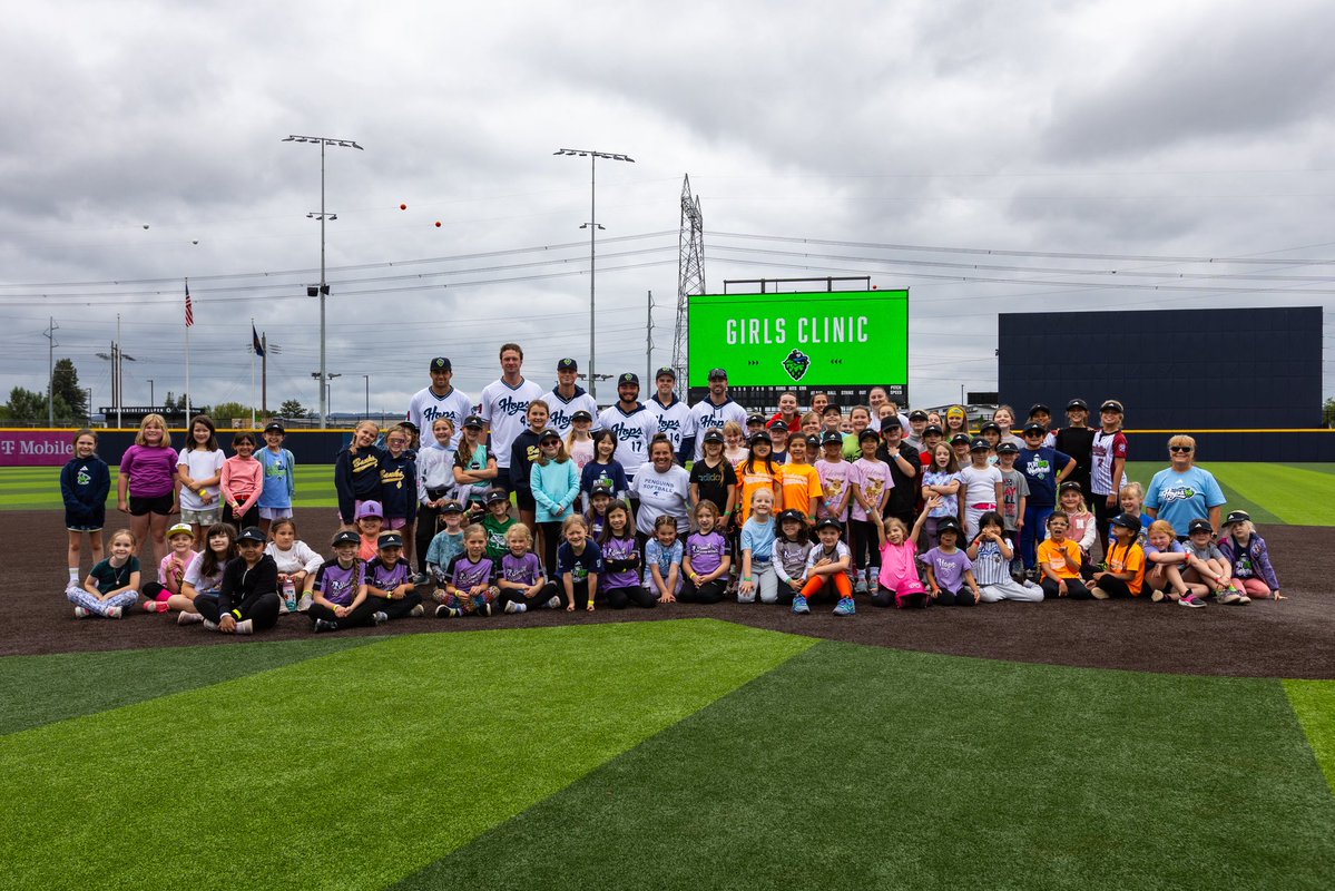 HillsboroHops's tweet photo. The first Girls Clinic in the new Hops Ballpark was an absolute BLAST 🤩

#GrowAsOne https://t.co/W8tG38reKv