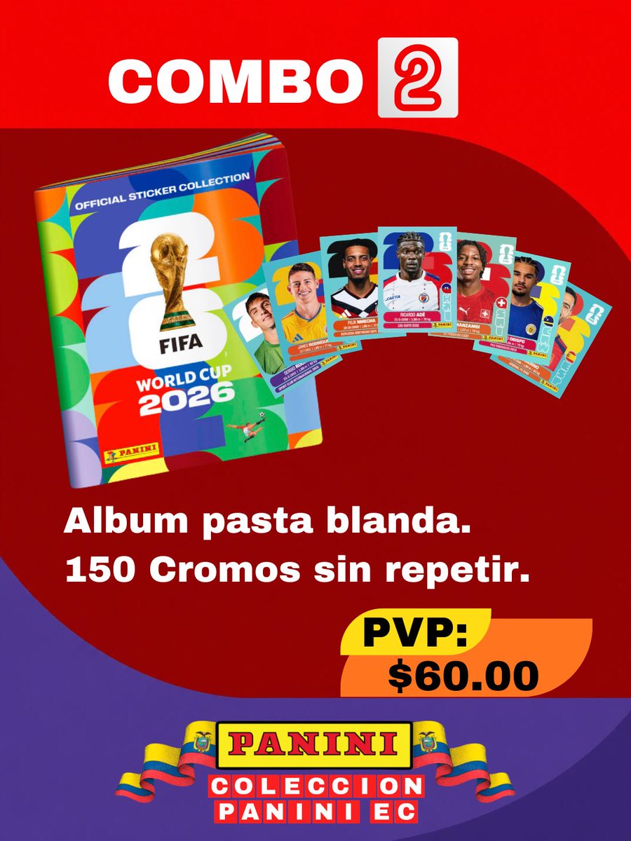 ColeccionPanini's tweet photo. Si aún no compras tu álbum 𝐏𝐀𝐍𝐈𝐍𝐈  mundialista. 😢😱

Adquiere tu álbum pasta blanda + cromos sin repetir y empieza a llenar esta fiebre mundialista. 🌡️🏆🥳

𝐂𝐨𝐥𝐞𝐜𝐜𝐢𝐨𝐧 𝐏𝐚𝐧𝐢𝐧𝐢 𝐄𝐜. ⚽️🏆🚀🌎😍

#ColeccionPaniniEc #Panini #Ecuador 🧩 https://t.co/X6A7Dfv5V2