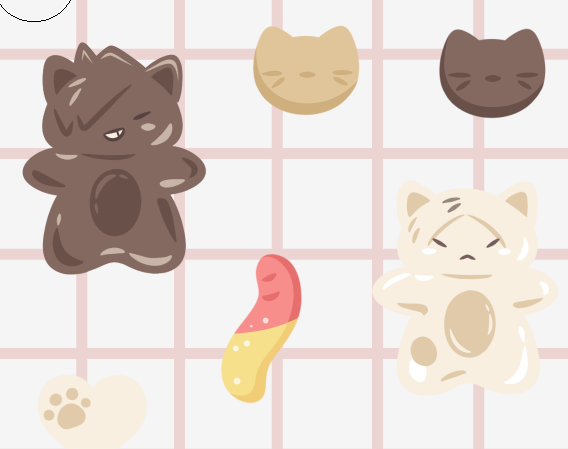 tired_pomelo's tweet photo. gummy crows and kitties 
#kagehina #tsukiyama #kuroken https://t.co/4Le0rBqKum