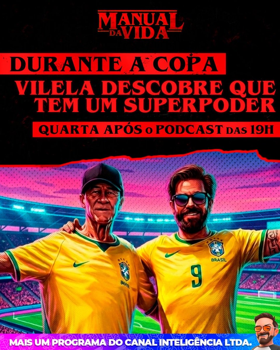 InteligenciaLta's tweet photo. OLÁ, TERRÁQUEOS! A SAGA DO HEXA CONTINUA! O Vilela e seu pai estão em Miami, quase um Brasil fora do Brasil, pra acompanhar o jogo do Brasil contra a temida Escócia. O Vilela prometeu usar saia se o Brasil perder. Acompanhem toda a saga rumo ao HEXA no Manual da Vida! https://t.co/BPVjgzFyhU