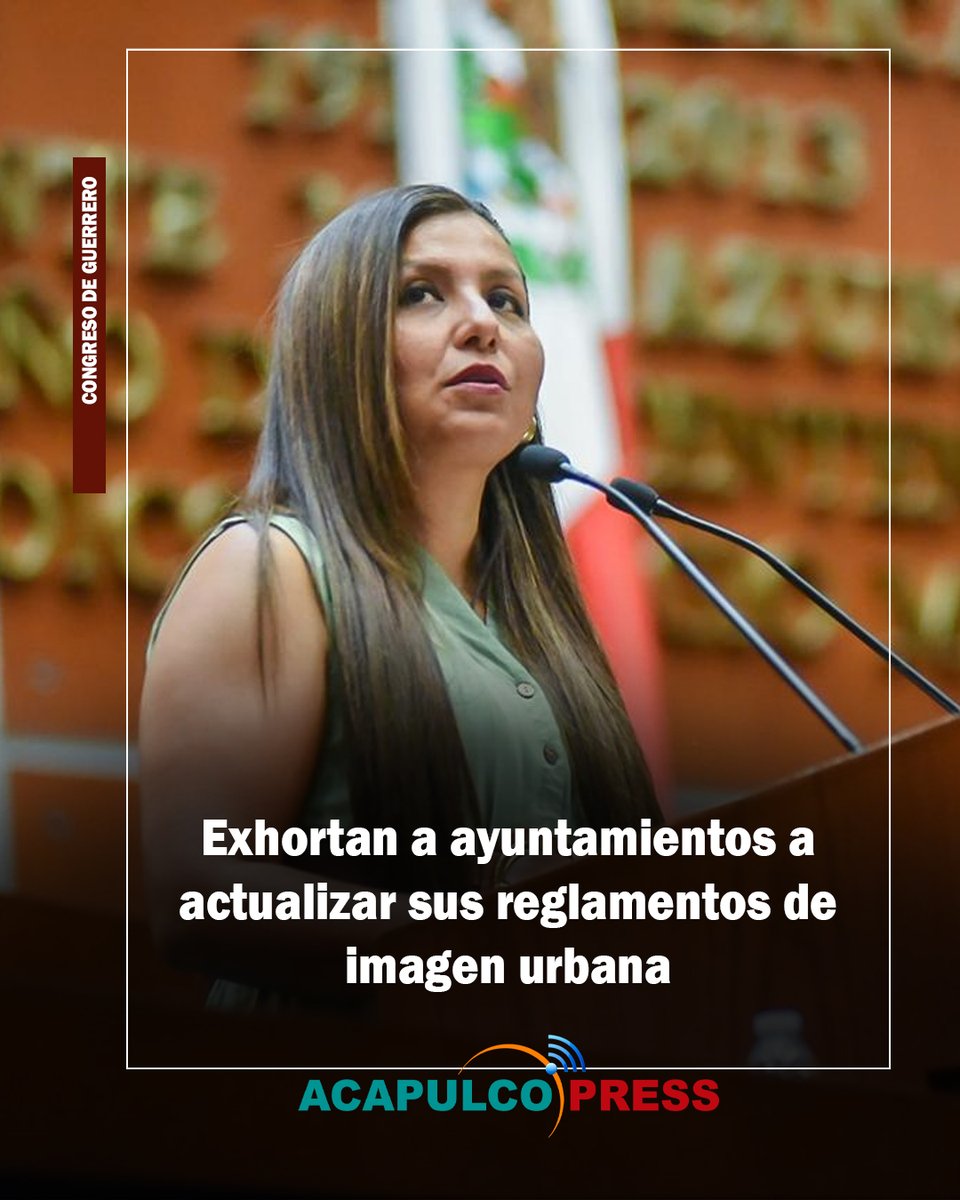 acapulcopress's tweet photo. La Comisión Permanente del Congreso de Guerrero aprobó un dictamen por el que se exhorta a los 84 ayuntamientos y al Concejo Municipal Comunitario de Ayutla de los Libres para que,actualicen sus Reglamentos de Imagen Urbana. https://t.co/q21ZddxU6j
| https://t.co/WxPWWlxJMr https://t.co/7wLtQr98wk